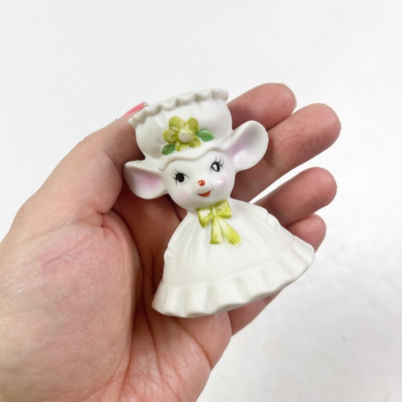 Vintage Lefton Mouse Pin Cushion Figurine Kitsch Cute Retro Sewing Craft - Picture 7 of 7